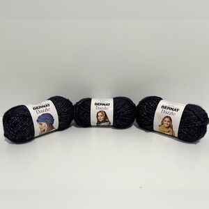 Bernat Dazzle Purple Passion purple with silver metallic 3 pack New 3 oz